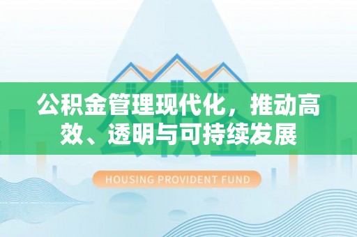 德州公积金管理现代化，推动高效、透明与可持续发展
