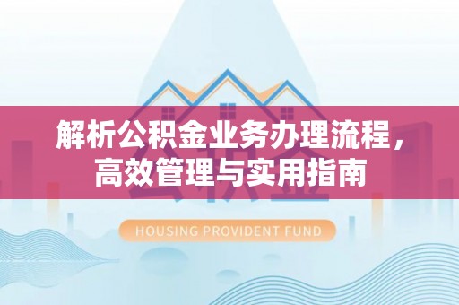 德州解析公积金业务办理流程，高效管理与实用指南
