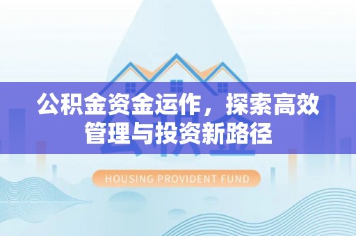德州公积金资金运作，探索高效管理与投资新路径