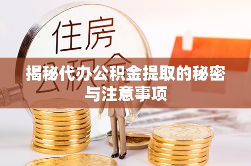 德州揭秘代办公积金提取的秘密与注意事项