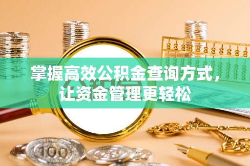 德州掌握高效公积金查询方式，让资金管理更轻松